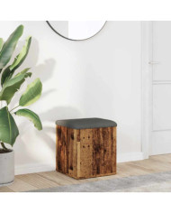 Banc de rangement vieux bois 42x42x45 cm bois d'ingénierie | Mobilier & Déco