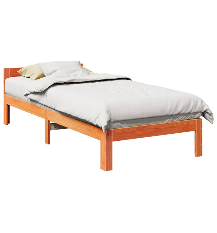 Cadre de lit sans matelas cire marron 80x200 cm bois pin massif | Mobilier & Déco