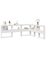 Tête de lit de bibliothèque en forme de L bois massif de pin | Mobilier & Déco