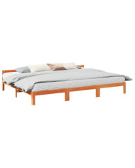 Cadre de lit familial sans matelas marron ciré 240x200 cm | Mobilier & Déco