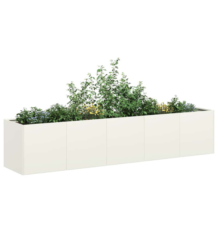 Jardinière blanc 200x40x40 cm acier laminé à froid | Mobilier & Déco