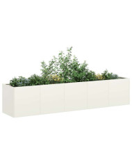 Jardinière blanc 200x40x40 cm acier laminé à froid | Mobilier & Déco