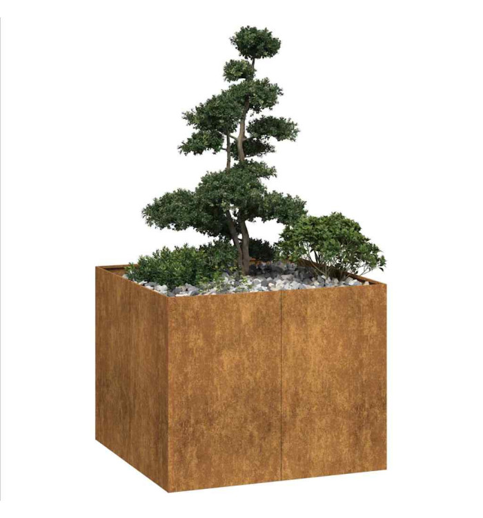 Jardinière rouillé 100x100x80 cm acier inoxydable | Mobilier & Déco