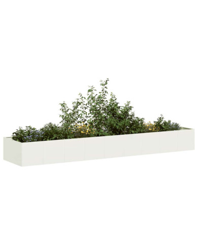 Jardinière blanc 360x80x40 cm acier | Mobilier & Déco