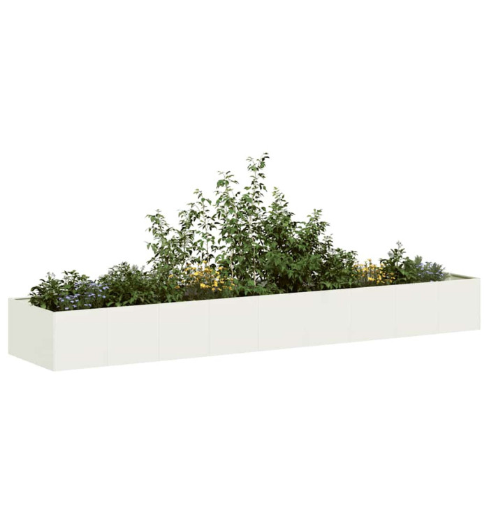 Jardinière blanc 360x80x40 cm acier | Mobilier & Déco