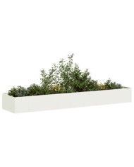 Jardinière blanc 360x80x40 cm acier | Mobilier & Déco