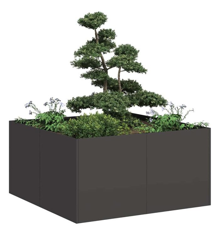 Jardinière noir 80x80x40 cm acier laminé à froid | Mobilier & Déco