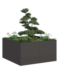 Jardinière noir 80x80x40 cm acier laminé à froid | Mobilier & Déco