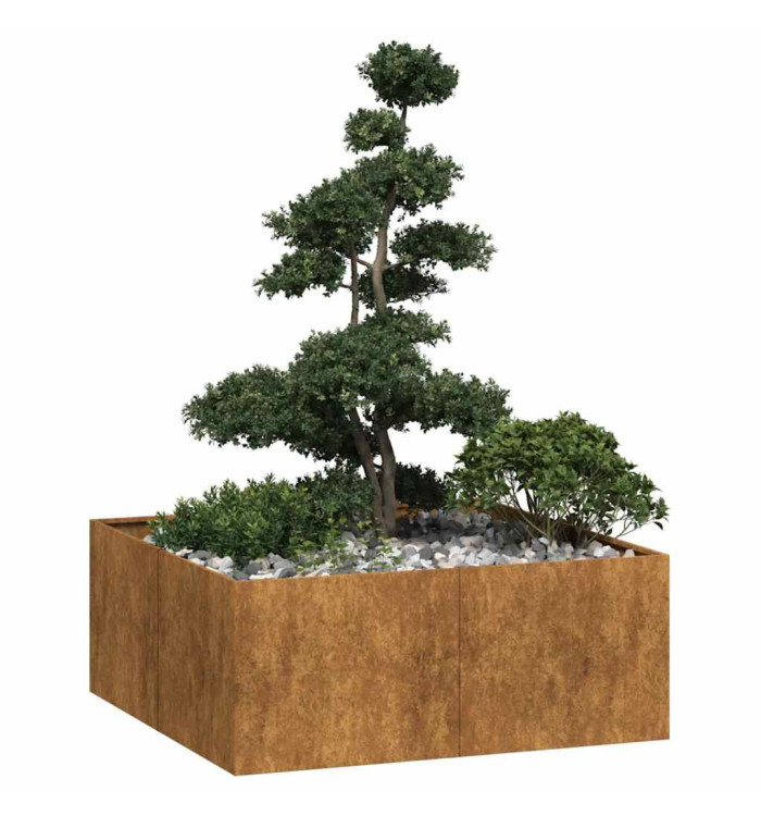 Jardinière rouillé 100x100x40 cm acier inoxydable | Mobilier & Déco