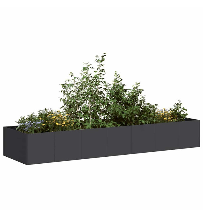 Jardinière noir 280x80x40 cm acier | Mobilier & Déco