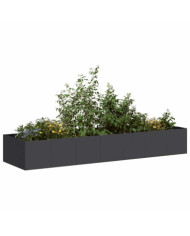 Jardinière noir 280x80x40 cm acier | Mobilier & Déco