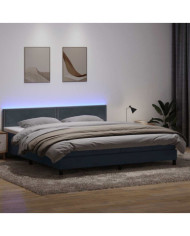 Sommier à lattes de lit et matelas gris foncé 200x220cm velours | Mobilier & Déco