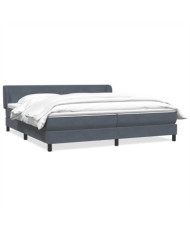 Sommier à lattes de lit et matelas gris foncé 200x220cm velours | Mobilier & Déco