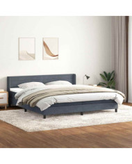 Sommier à lattes de lit et matelas gris foncé 200x220cm velours | Mobilier & Déco