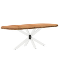 Table à manger 220x100x74 cm bois de chêne massif ovale | Mobilier & Déco