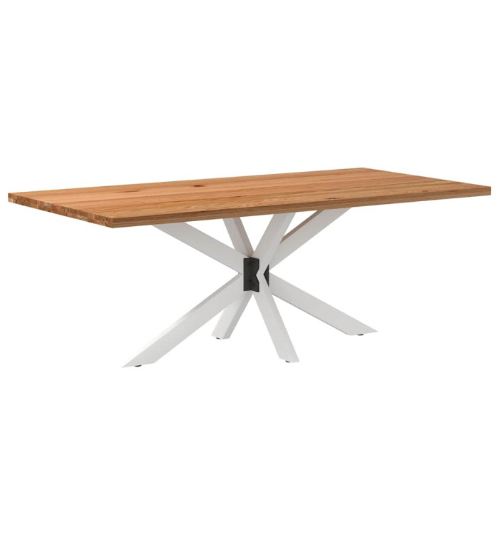 Table à manger marron clair bois de chêne massif rectangulaire | Mobilier & Déco