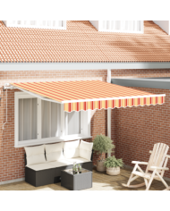 Auvent Rétractable Auto en Jaune et Orange 300x250 cm | Mobilier & Déco