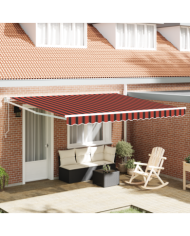 Store rétractable manuel avec LED Orange et Marron 350x250 cm | Mobilier & Déco