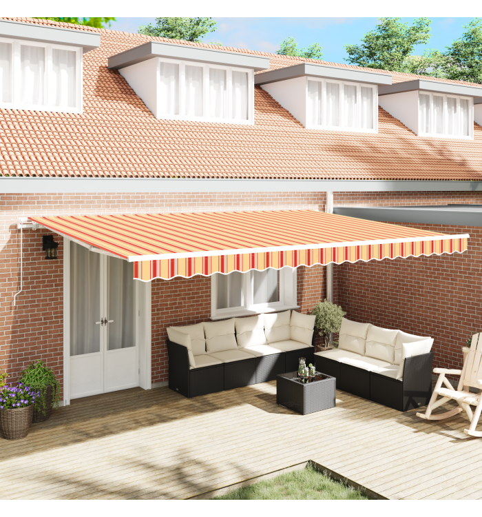 Store Rétractable Manuel Jaune et Orange 500x300 cm | Mobilier & Déco