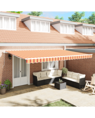 Store Rétractable Manuel Jaune et Orange 500x300 cm | Mobilier & Déco