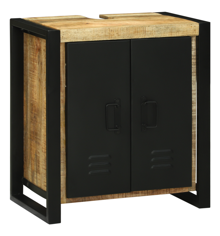 Meuble sous lavabo 55x35x60 cm Bois massif en manguier brut | Mobilier & Déco