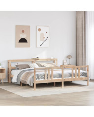 Cadre de lit avec tête de lit sans matelas 200x200 cm | Mobilier & Déco
