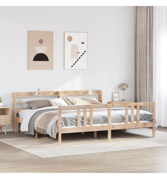 Cadre de lit avec tête de lit sans matelas 180x200 cm | Mobilier & Déco