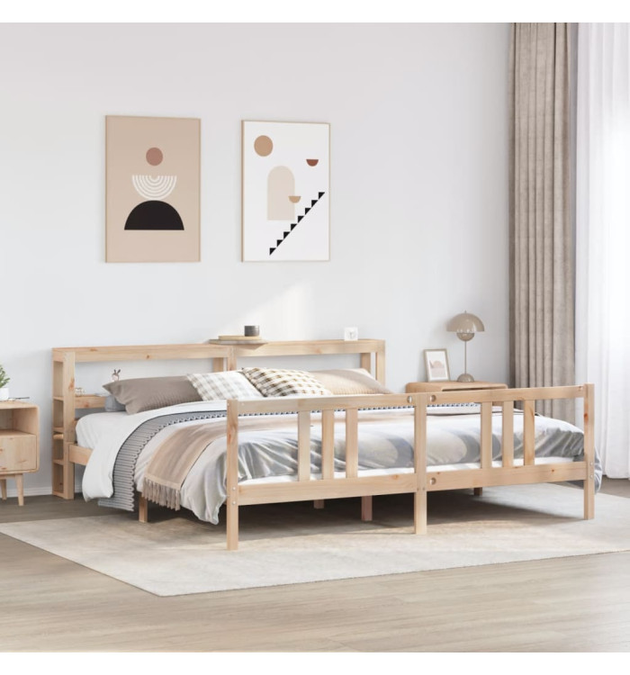Cadre de lit avec tête de lit sans matelas 180x200 cm | Mobilier & Déco