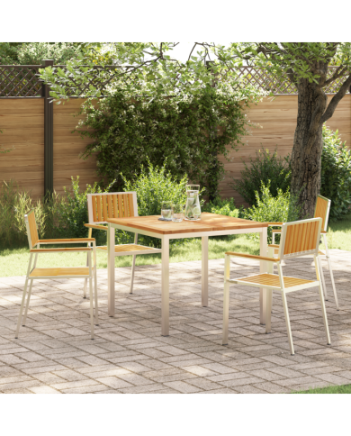 Ensemble repas jardin 5 pièces en teck massif | Mobilier & Déco