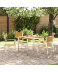 Ensemble repas jardin 5 pièces en teck massif | Mobilier & Déco