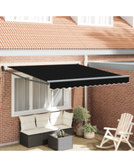 Auvent Rétractable Automatique Noir 300x250 cm | Mobilier & Déco