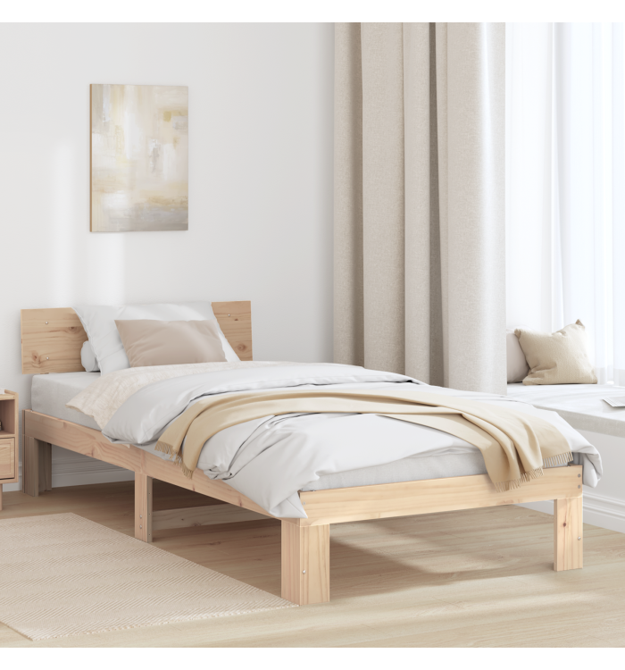 Cadre de lit avec tête de lit 80x200 cm Bois de pin massif | Mobilier & Déco