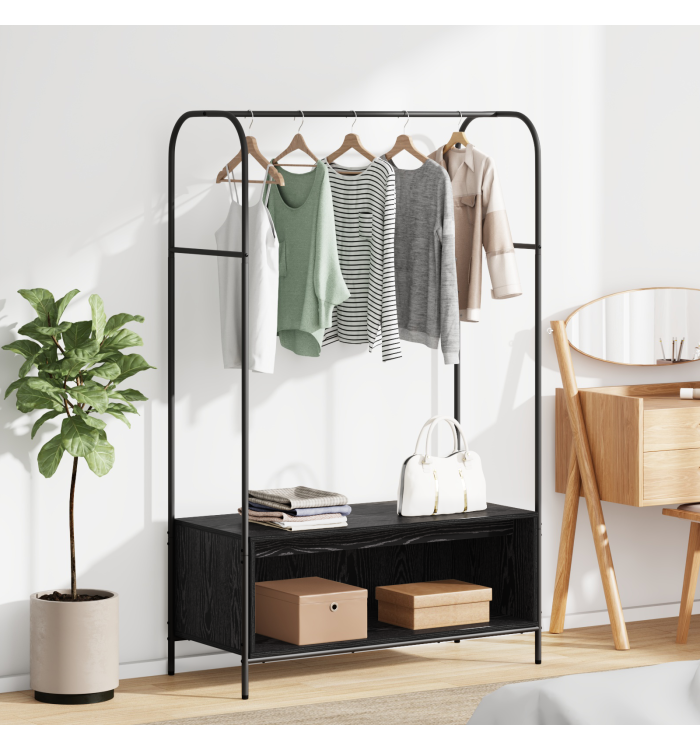 Porte-vêtements avec étagères Chêne noir 100x44x160 cm | Mobilier & Déco