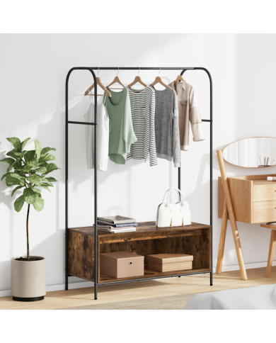 Porte-vêtements avec étagères Chêne fumé 100x44x160 cm | Mobilier & Déco
