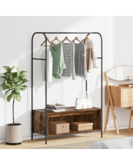 Porte-vêtements avec étagères Chêne fumé 100x44x160 cm | Mobilier & Déco