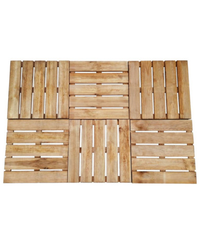 Dalles de terrasse 6 pcs 50x50 cm Bois Marron | Mobilier & Déco