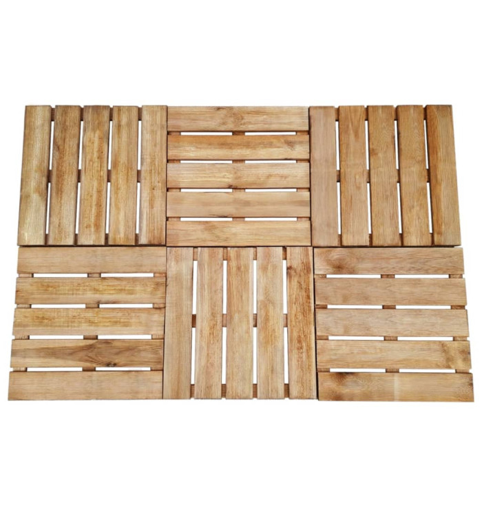 Dalles de terrasse 6 pcs 50x50 cm Bois Marron | Mobilier & Déco