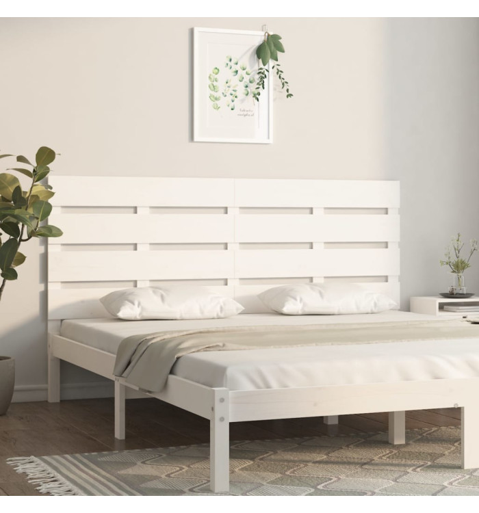Tête de lit Blanc 135x3x80 cm Bois massif de pin | Mobilier & Déco