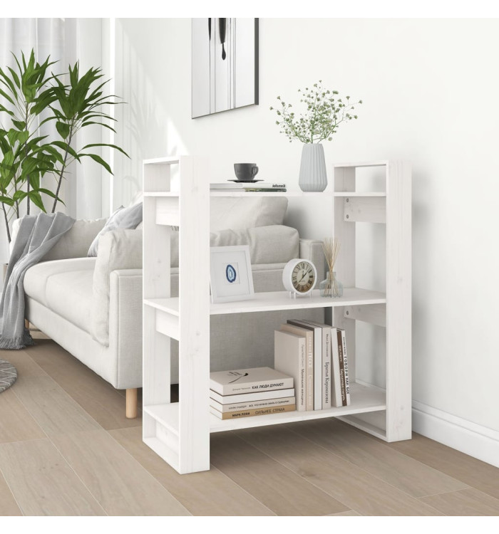 Bibliothèque/Séparateur de pièce Blanc 80x35x91 cm Pin solide | Mobilier & Déco