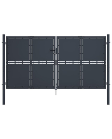 Portail de jardin Acier 300 x 175 cm Anthracite | Mobilier & Déco