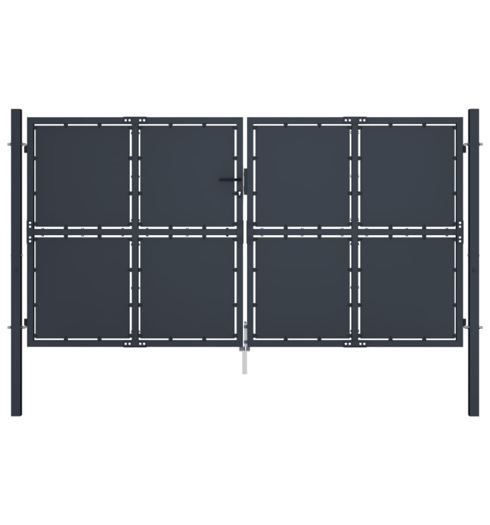 Portail de jardin Acier 300 x 175 cm Anthracite | Mobilier & Déco