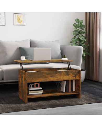 Table basse Chêne fumé 102x50x52,5 cm Bois d'ingénierie | Mobilier & Déco