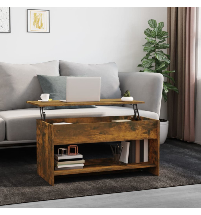 Table basse Chêne fumé 102x50x52,5 cm Bois d'ingénierie | Mobilier & Déco