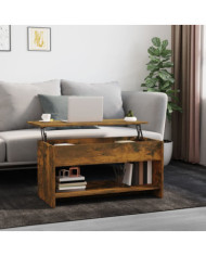 Table basse Chêne fumé 102x50x52,5 cm Bois d'ingénierie | Mobilier & Déco