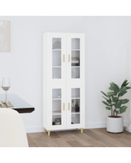 Buffet haut Blanc 69,5x34x180 cm Bois d'ingénierie | Mobilier & Déco