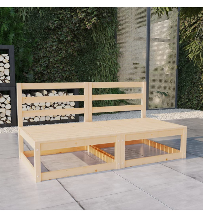 Canapé à 2 places de jardin Bois de pin solide | Mobilier & Déco