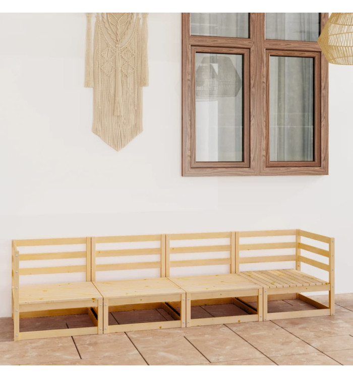 Canapé 4 places de jardin bois de pin massif | Mobilier & Déco