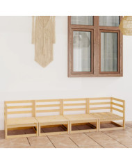 Canapé 4 places de jardin bois de pin massif | Mobilier & Déco