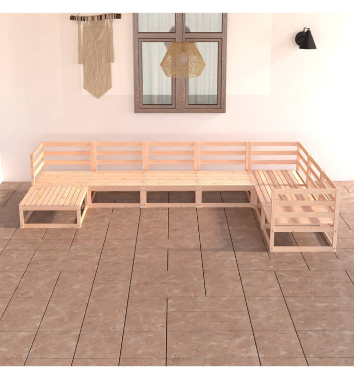 Salon de jardin 7 pcs bois de pin massif | Mobilier & Déco