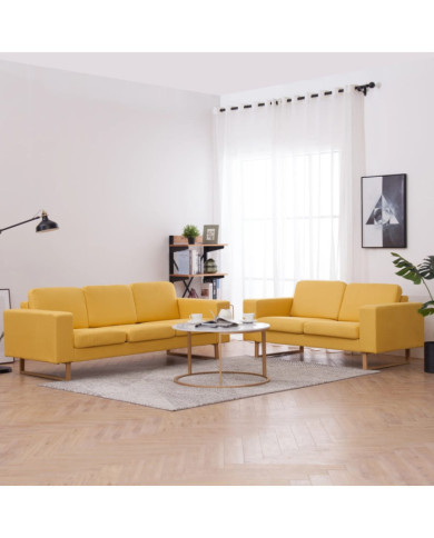 Ensemble de canapé 2 pcs tissu jaune | Mobilier & Déco